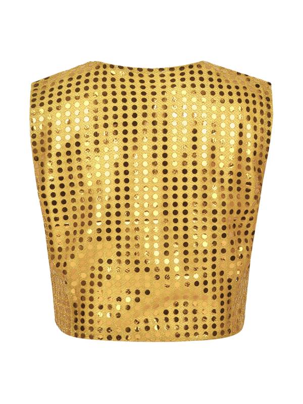 Kids Boys Glittery Sequin Jazz Dance Vest Waistcoat thumb