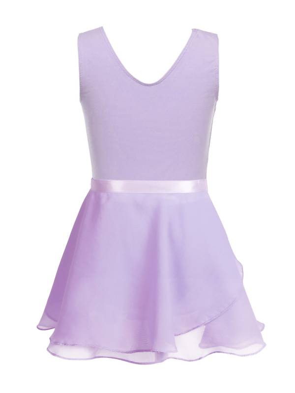 Kids Girls 2pcs Cotton Ballet Dance Leotard and Chiffon Skirt Set thumb