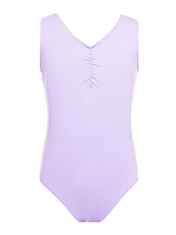 Kids Girls 2pcs Cotton Ballet Dance Leotard and Chiffon Skirt Set thumb