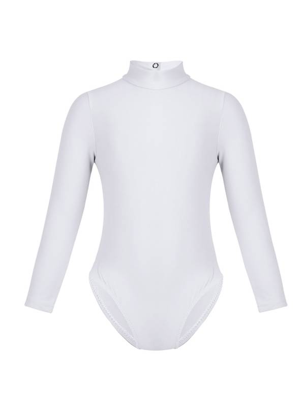 Kids Girls Long Sleeves Mock Neck Dance Leotard for Ballet Gymnastics thumb