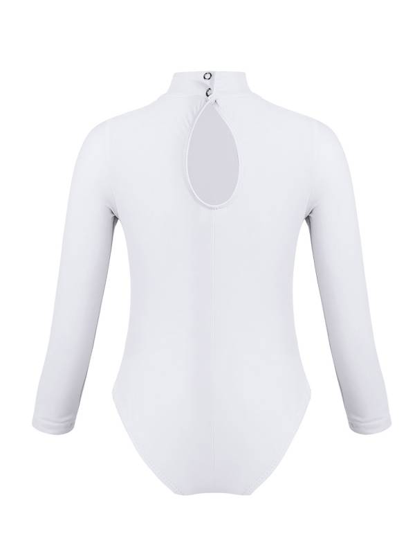 Kids Girls Long Sleeves Mock Neck Dance Leotard for Ballet Gymnastics thumb