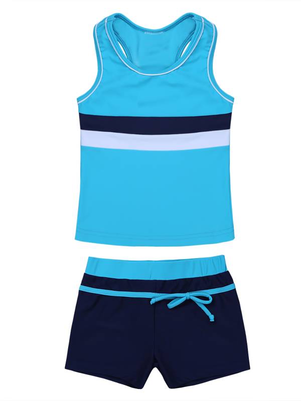Girls Two Pieces Swim Tanks and Shorts Beachwear Set thumb