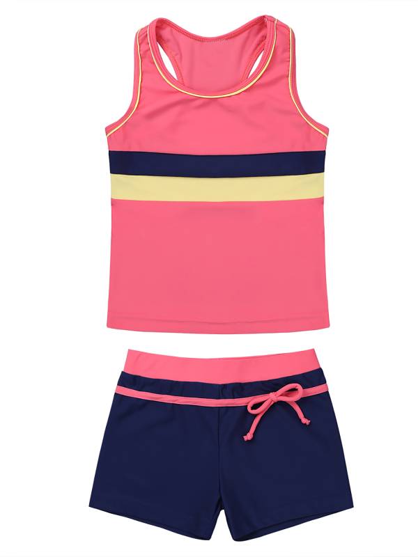 Girls Two Pieces Swim Tanks and Shorts Beachwear Set thumb