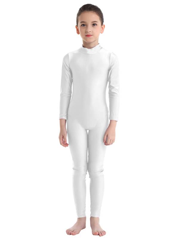 Kids Girls Long Sleeves Zippered Dancewear Gymnastics Unitard thumb
