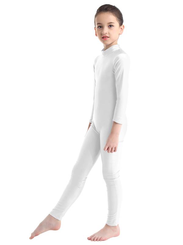 Kids Girls Long Sleeves Zippered Dancewear Gymnastics Unitard thumb