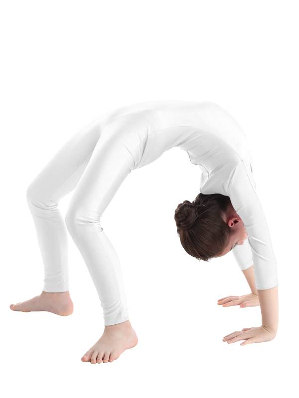 Kids Girls Long Sleeves Zippered Dancewear Gymnastics Unitard thumb