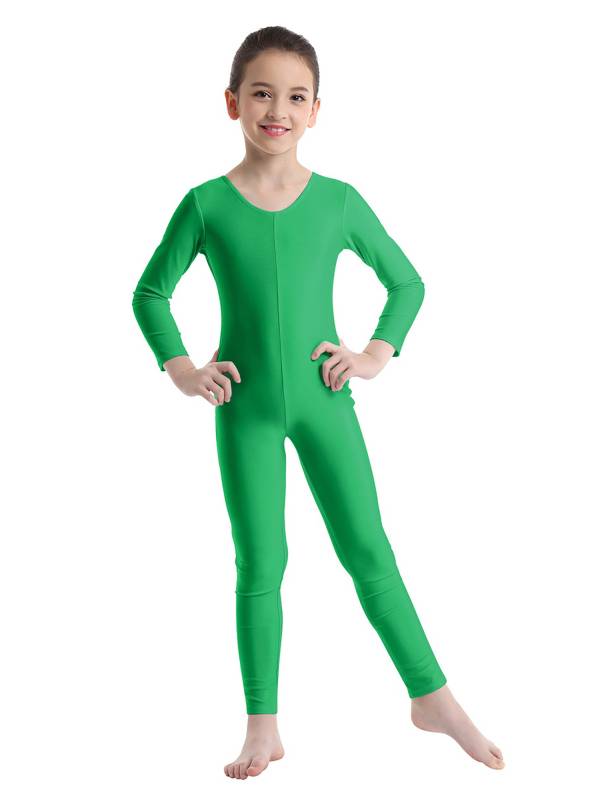 Kids Girls Long Sleeves Gymnastics Unitard Dancewear thumb