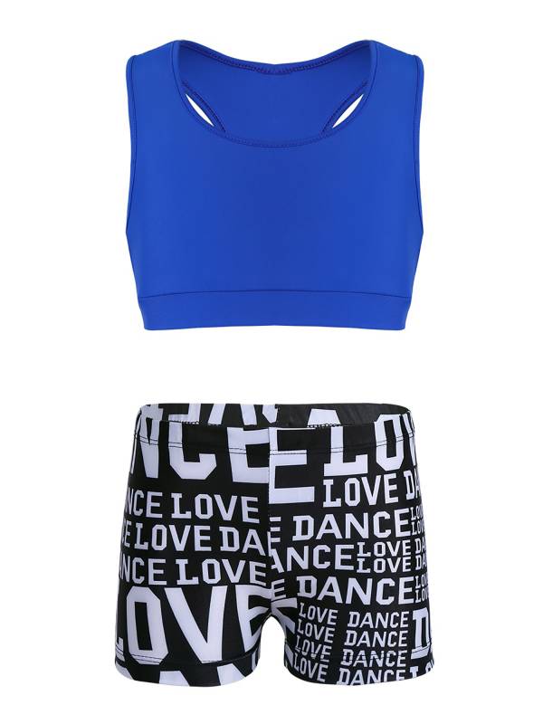 Kids Girls 2pcs Tank Top and Letters Printed Bottoms Sport Set thumb