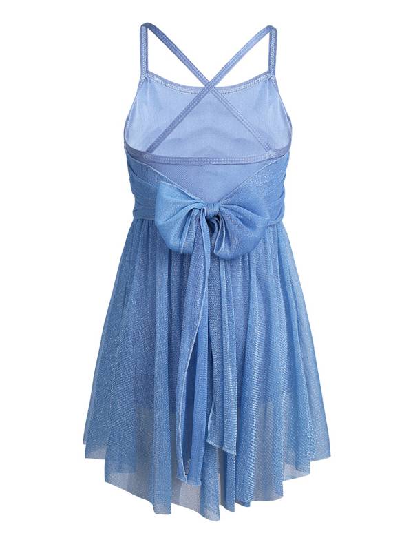 Kids Girls Glittery Mesh Lyrical Dance Gymnastics Leotard Dress thumb