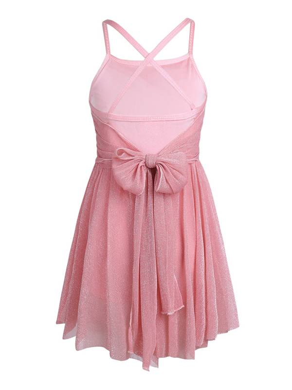 Kids Girls Glittery Mesh Lyrical Dance Gymnastics Leotard Dress thumb