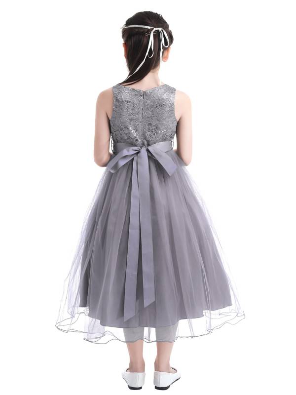 Toddler/Kids Girls Sequined Lace Mesh Flower Girl Dress thumb