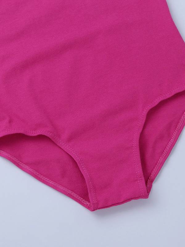 Kids Girls Sleeveless Turtle Neck Lace Ballet Dance Leotard thumb