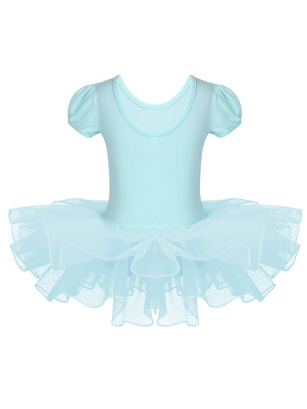 Toddler Girls Short Sleeves Rhinestones Ballet Dance Tutu Dress thumb