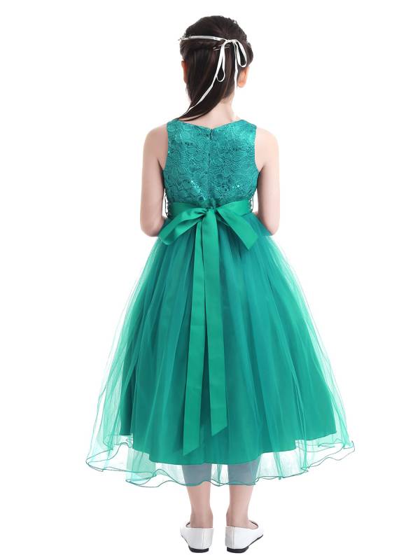 Toddler/Kids Girls Sequined Lace Mesh Flower Girl Dress thumb