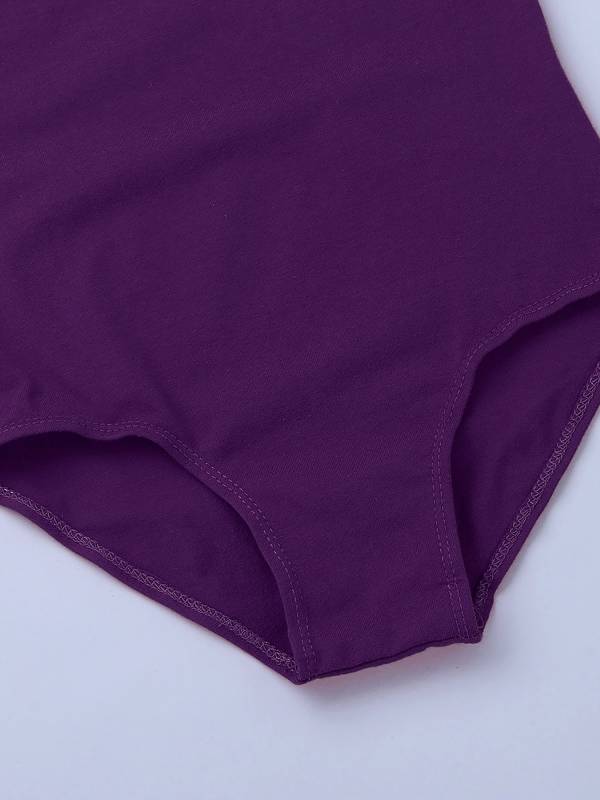 Kids Girls Sleeveless Turtle Neck Lace Ballet Dance Leotard thumb