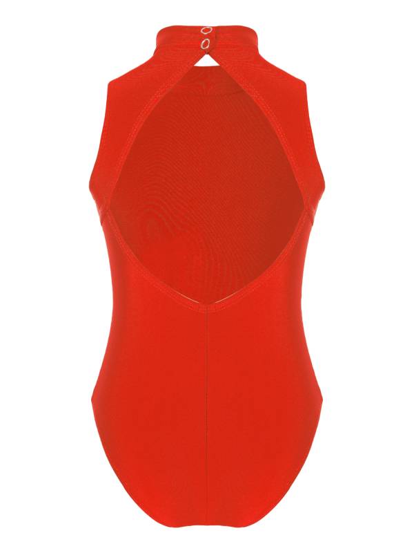 Kids Girls Sleeveless Cutout Back Gymnastics Leotard thumb