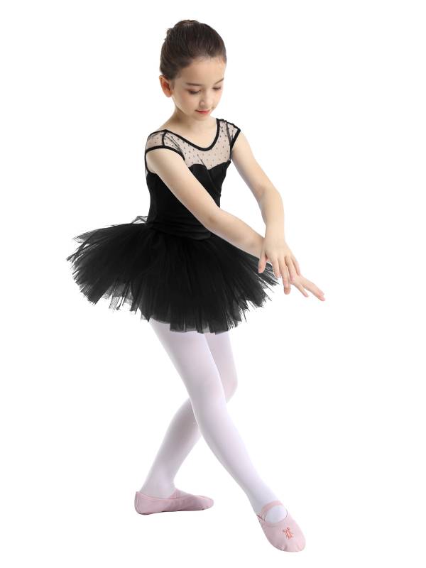 Kids Girls Sleeveless Mesh Ballet Dance Leotard Tutu Dress thumb
