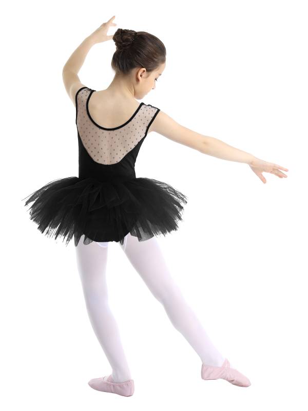 Kids Girls Sleeveless Mesh Ballet Dance Leotard Tutu Dress thumb