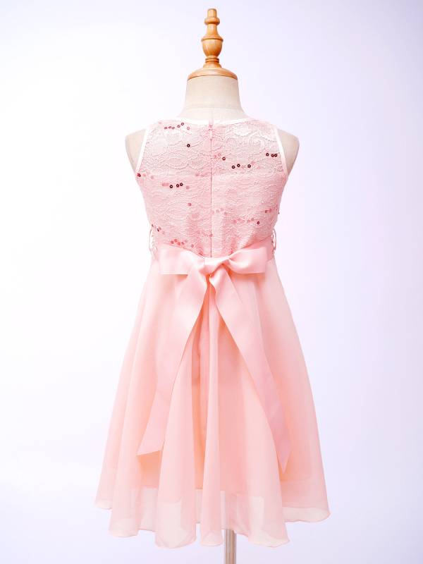 Girls Sequined Lace Chiffon Flower Girls Dresses thumb
