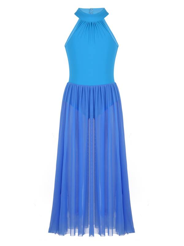 Kids Girls Sleeveless Leotard Dress for Lyrical Dance thumb