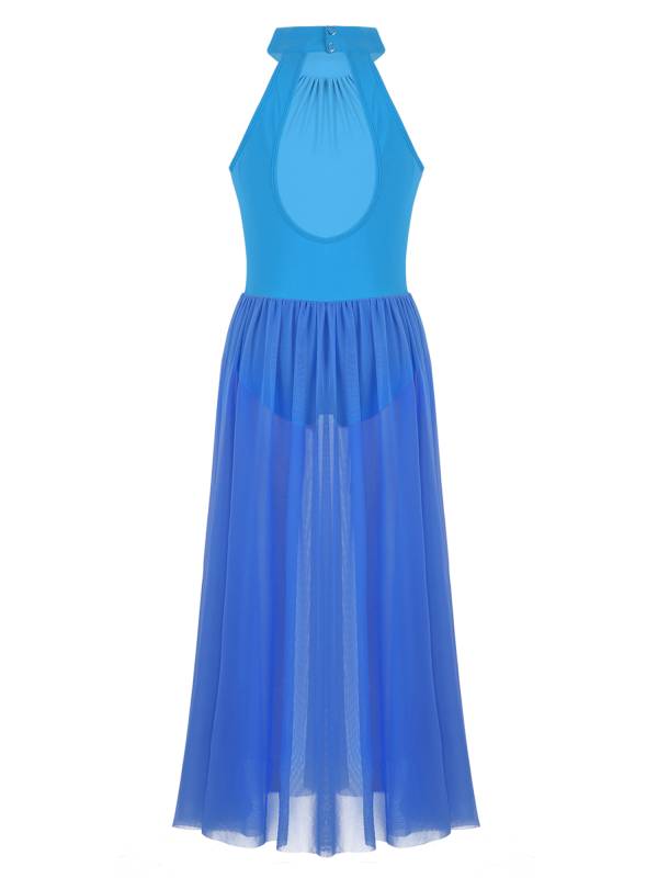 Kids Girls Sleeveless Leotard Dress for Lyrical Dance thumb
