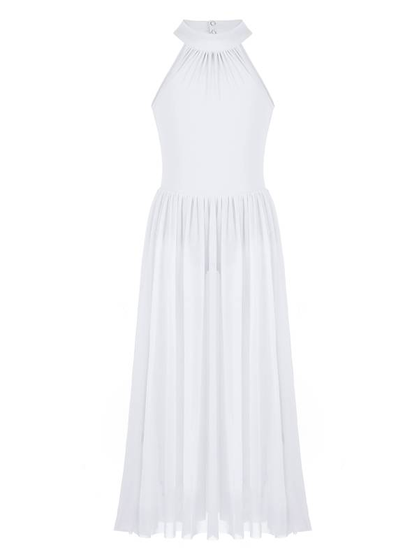 Kids Girls Sleeveless Leotard Dress for Lyrical Dance thumb