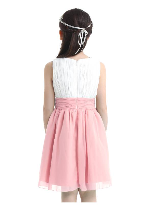 Kids Girls Colorblock Flower Girls Princess Dresses thumb