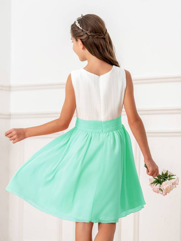 Kids Girls Colorblock Flower Girls Princess Dresses thumb