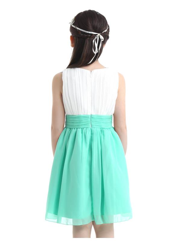 Kids Girls Colorblock Flower Girls Princess Dresses thumb