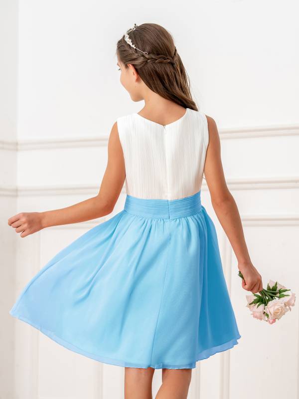 Kids Girls Colorblock Flower Girls Princess Dresses thumb