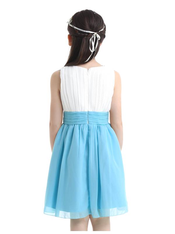 Kids Girls Colorblock Flower Girls Princess Dresses thumb