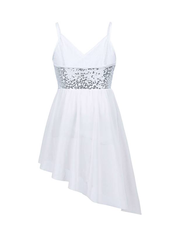 Kids Girls Straps V-Neck Sequined Latin Dance Dress thumb