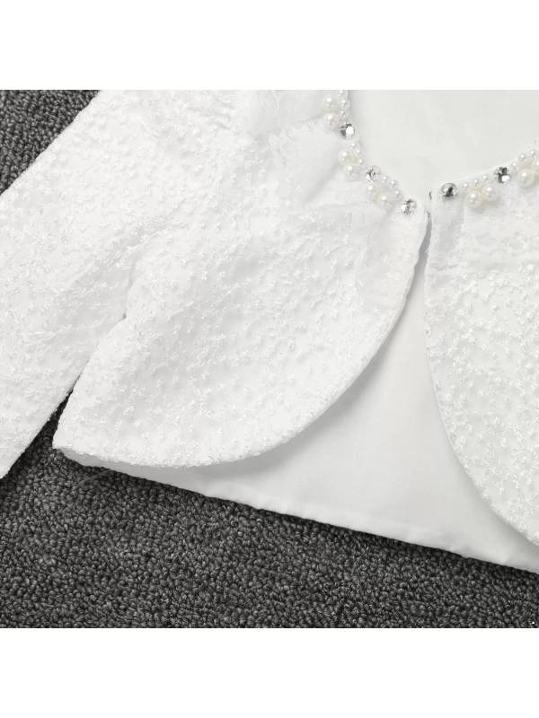 Toddler/Kids Girls Long-sleeve Lace Dress Bolero Cardigan thumb
