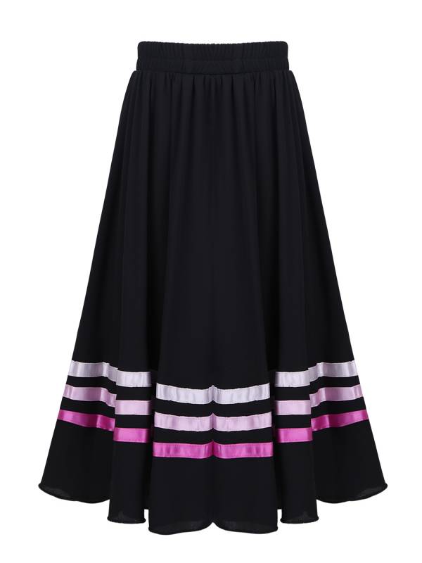 Girls Flamenco Full Circle Swing Skirt for Ballet Recital & Stage Performance thumb