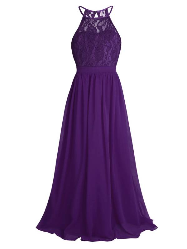 Toddler/Kids Girls Lace Chiffon Junior Bridesmaid Dress thumb