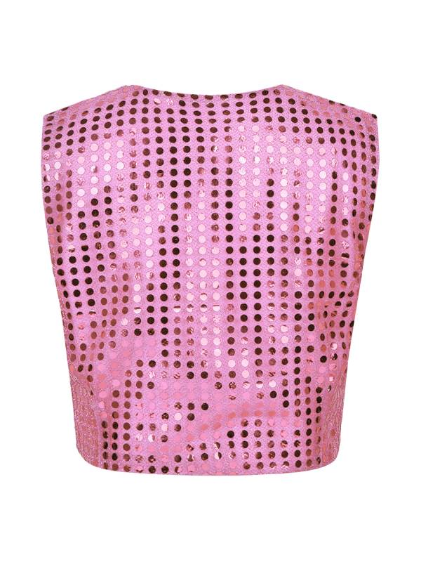 Kids Boys Glittery Sequin Jazz Dance Vest Waistcoat thumb