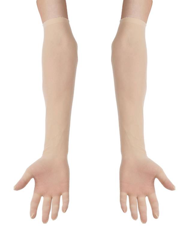 Women 1 Pair See Through Full Finger Long Gloves for Sun Protection thumb