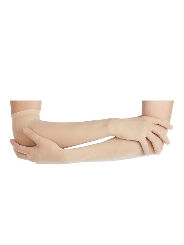 Women 1 Pair See Through Full Finger Long Gloves for Sun Protection thumb