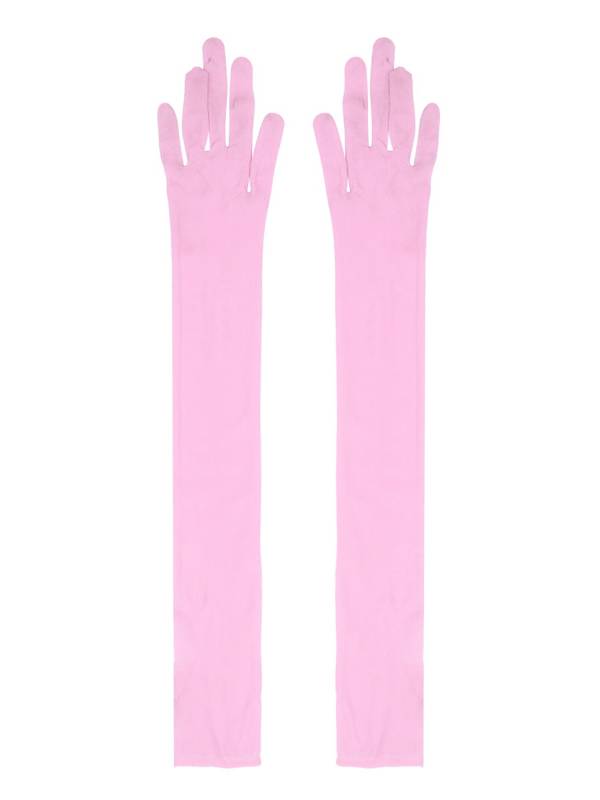Women 1 Pair See Through Full Finger Long Gloves for Sun Protection thumb