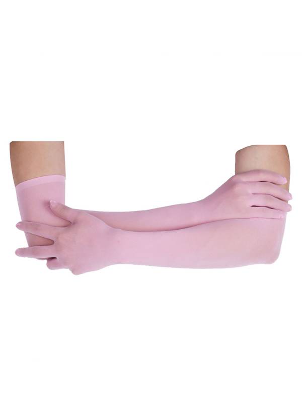 Women 1 Pair See Through Full Finger Long Gloves for Sun Protection thumb