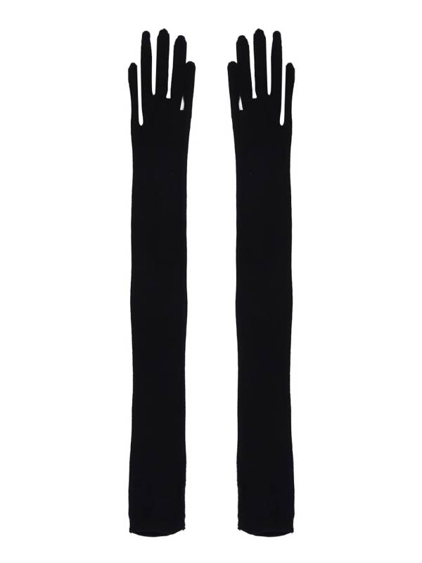 Women 1 Pair See Through Full Finger Long Gloves for Sun Protection thumb