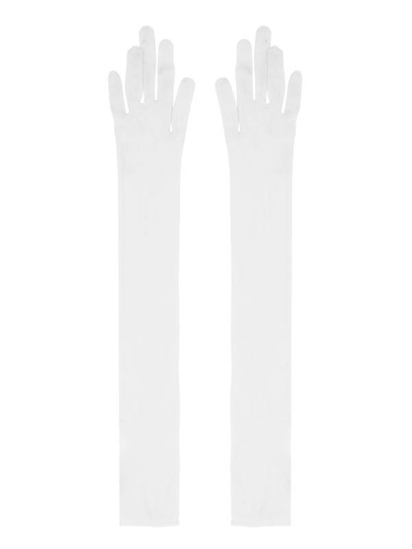 Women 1 Pair See Through Full Finger Long Gloves for Sun Protection thumb