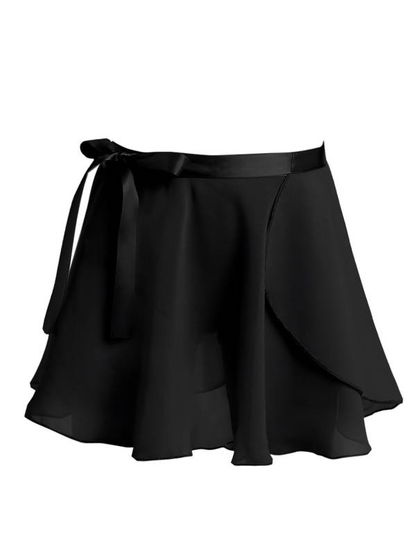 Girls Solid Color Chiffon Pull-On Ballet Dance Mini Skirt thumb