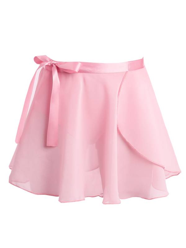 Girls Solid Color Chiffon Pull-On Ballet Dance Mini Skirt thumb