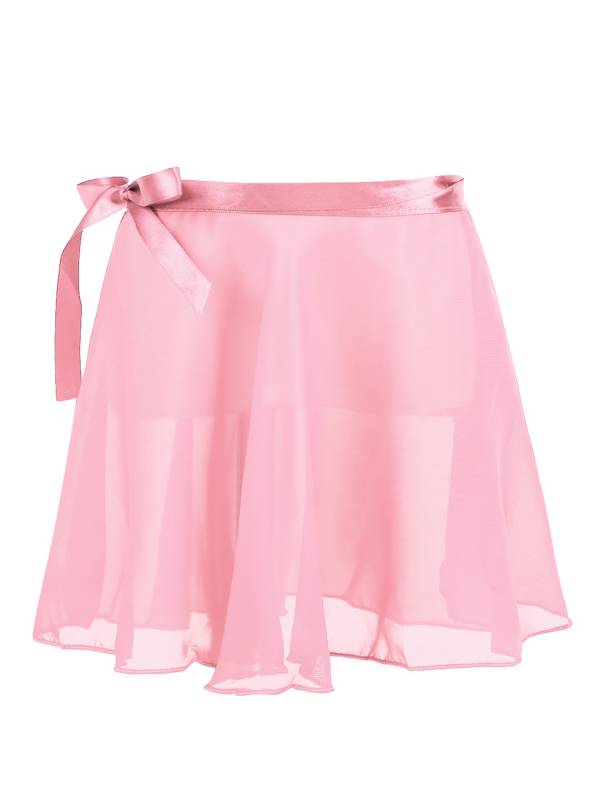 Girls Solid Color Chiffon Pull-On Ballet Dance Mini Skirt thumb