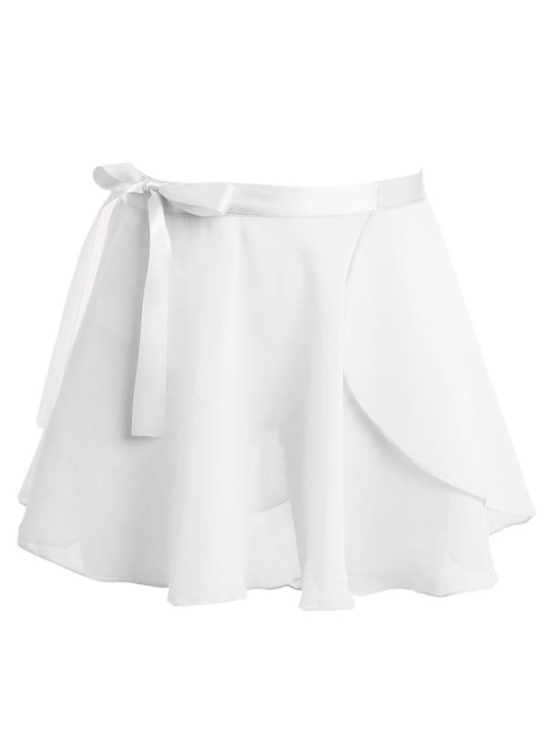 Girls Solid Color Chiffon Pull-On Ballet Dance Mini Skirt thumb