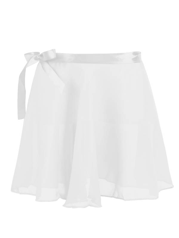 Girls Solid Color Chiffon Pull-On Ballet Dance Mini Skirt thumb