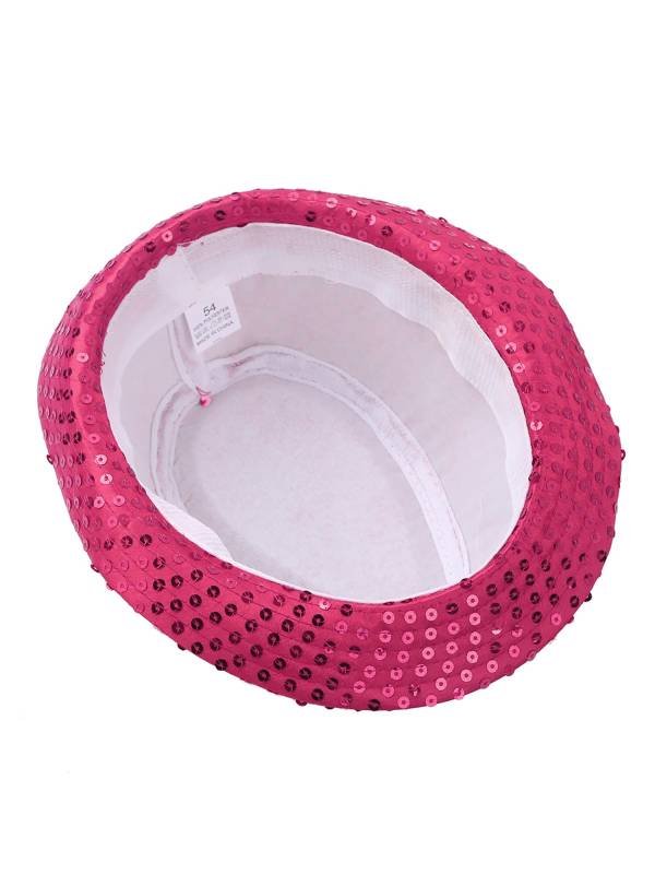 Kids Solid Sequins Fedora Hat for Party thumb