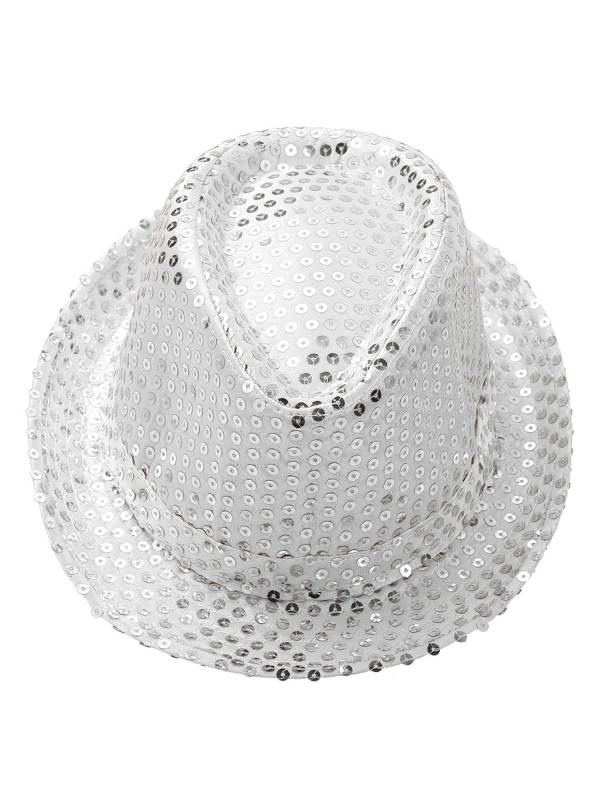 Kids Solid Sequins Fedora Hat for Party thumb