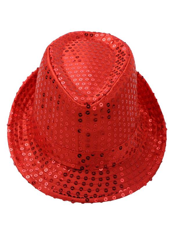 Kids Solid Sequins Fedora Hat for Party thumb